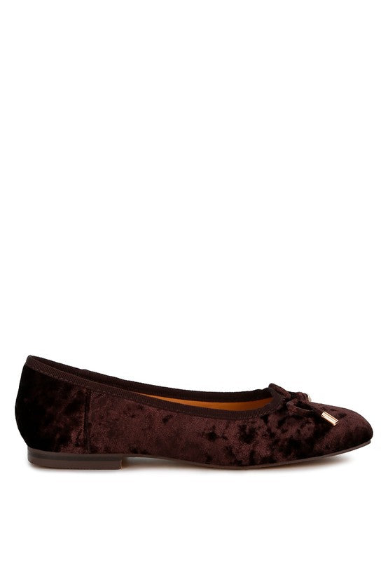 Velvet Bow Ballerinas