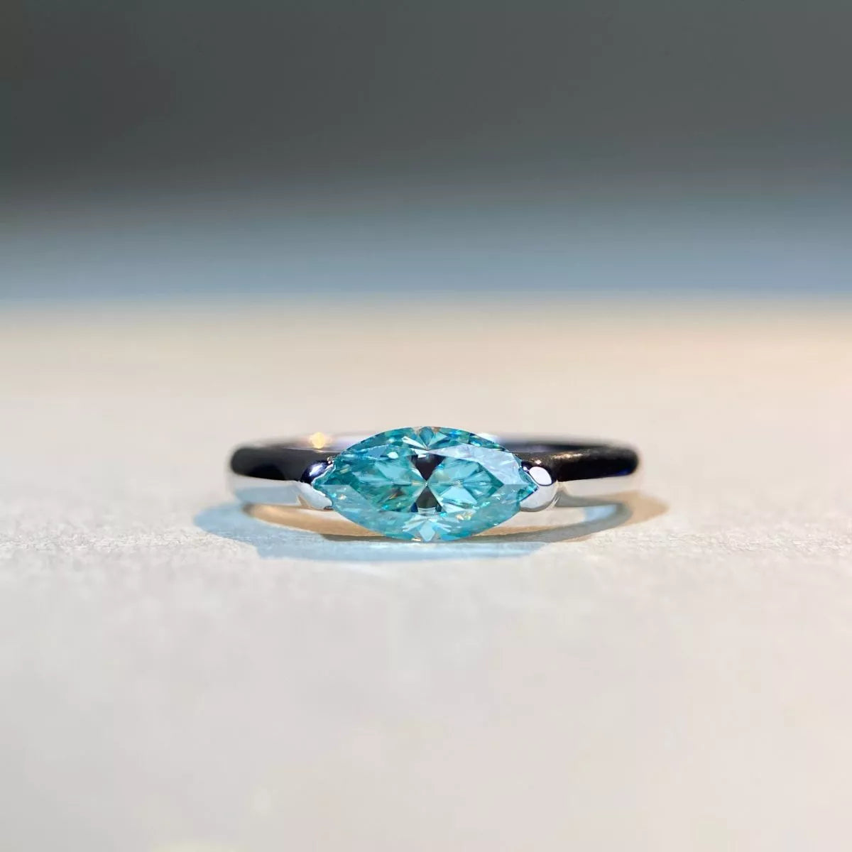 1 Carat Moissanite Sterling Silver Ring in Silver - women's ring