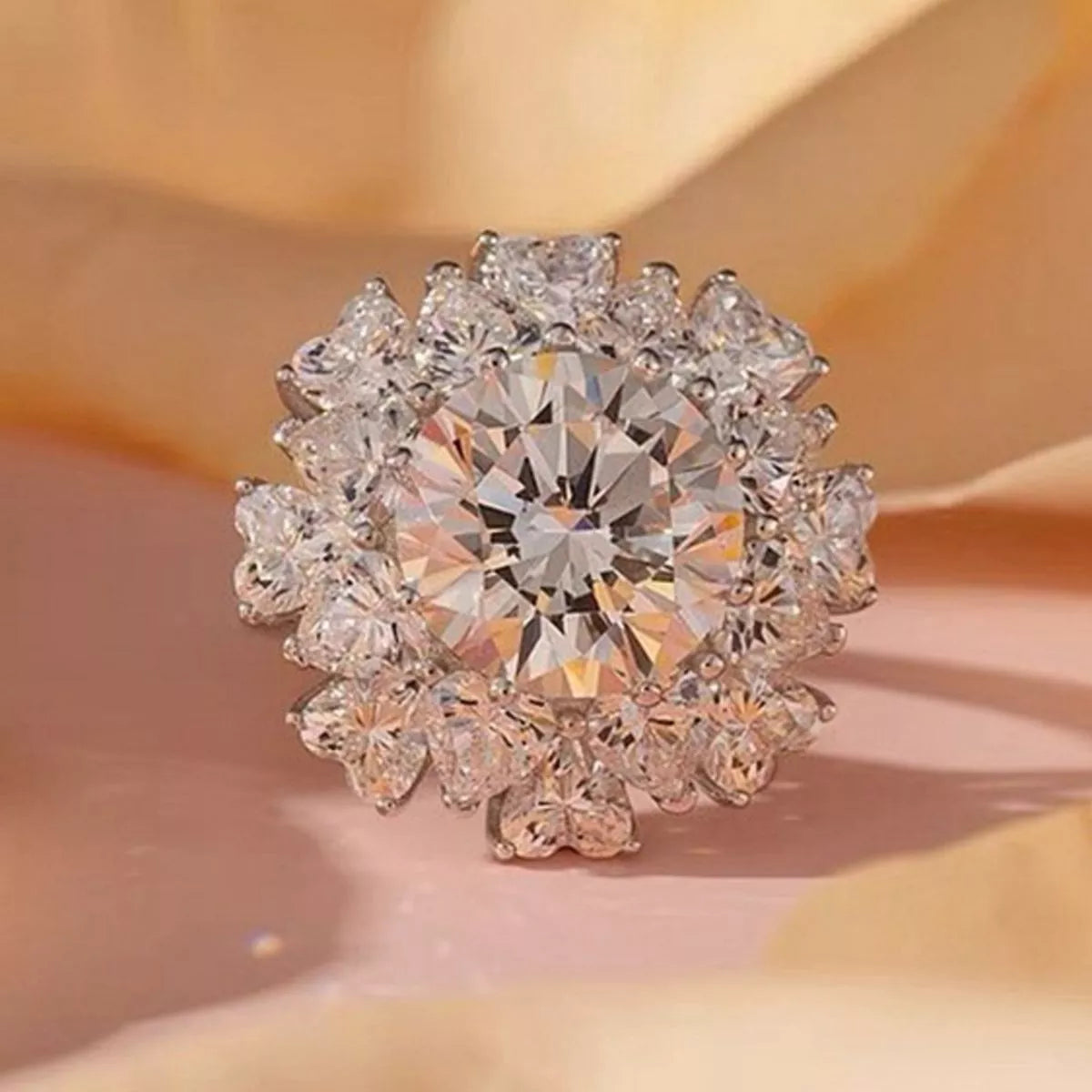 5 Carat Sterling Silver Moissanite Ring - alternate ring view