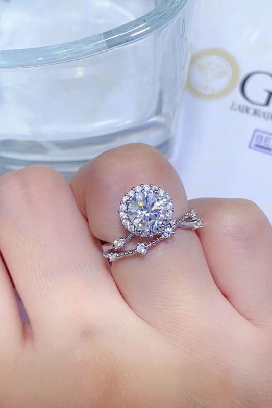 1 Carat Moissanite Platinum-Plated Ring in White - women's ring