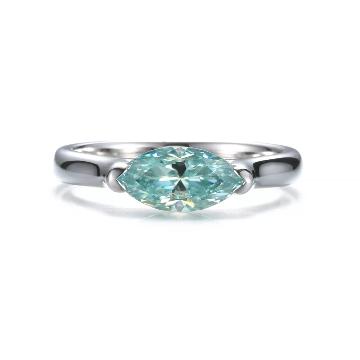 1 Carat Moissanite Sterling Silver Ring - alternate ring view