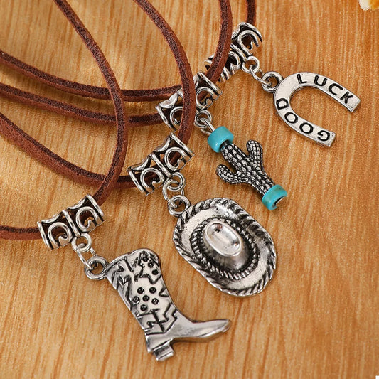 Western Style Four-Layered Charm Necklace - alternate necklace view