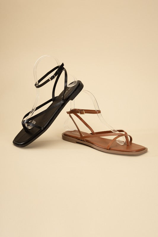 Ankle Strap Thong Flat Sandals