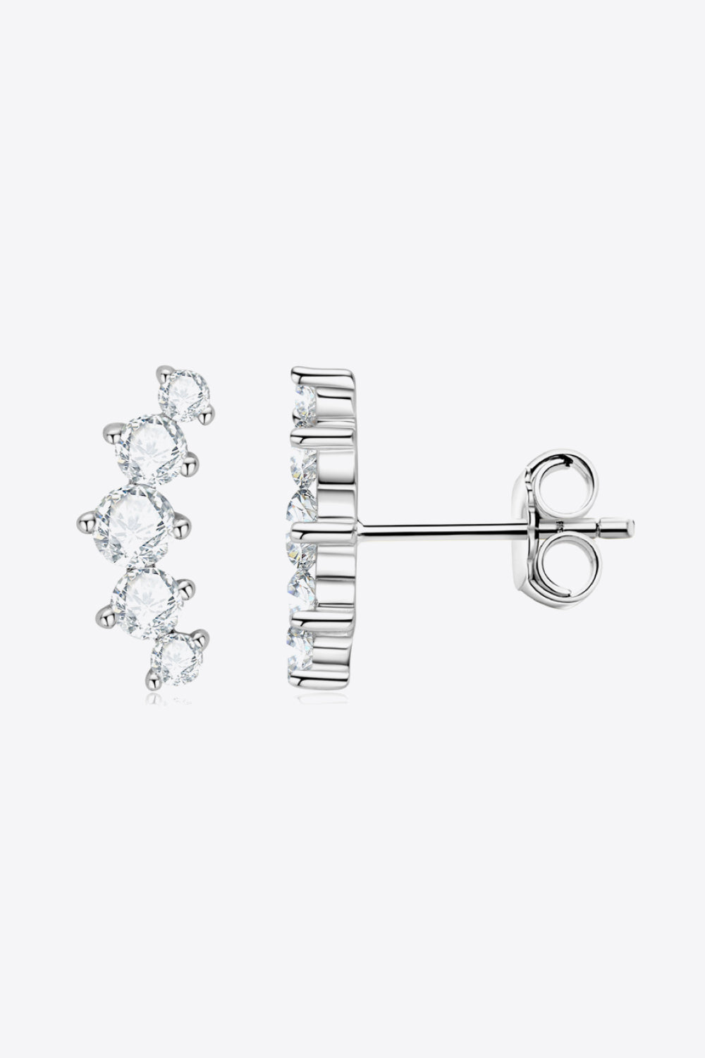 All You Need Moissanite Platinum-Plated Earrings - alternate earring view