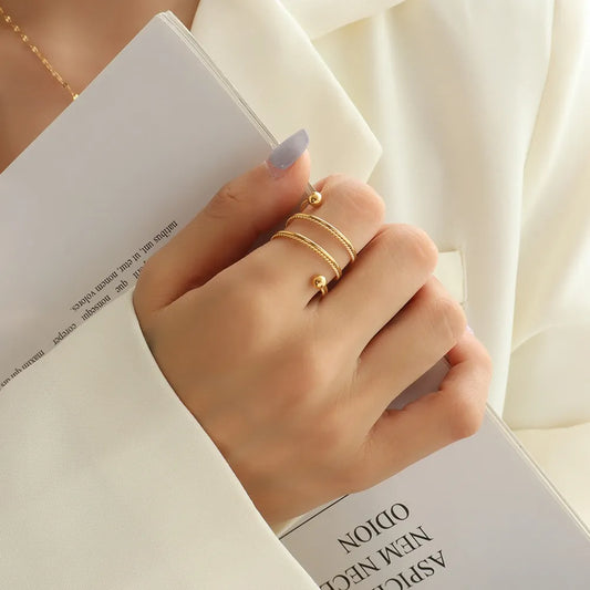 Titanium Steel Wrap Ring in Silver - women's ring