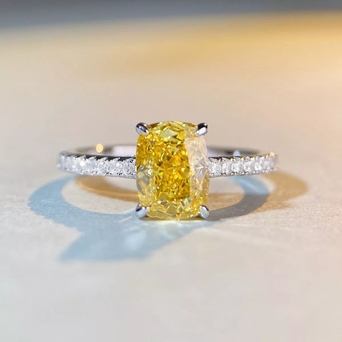Sterling Silver Geometric Ring in Yellow - women's ring