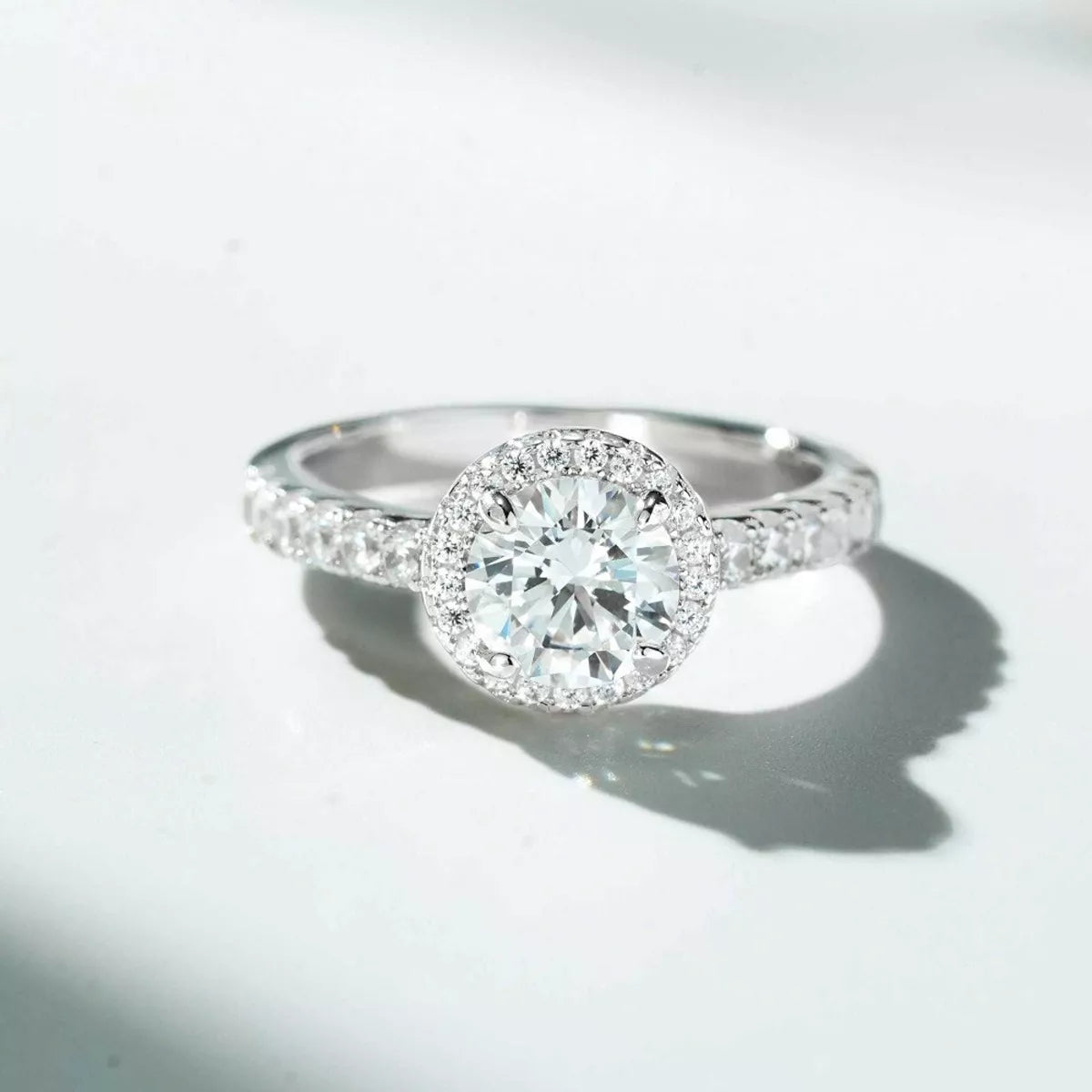 1 Carat Sterling Silver Moissanite Ring in Silver - women's ring