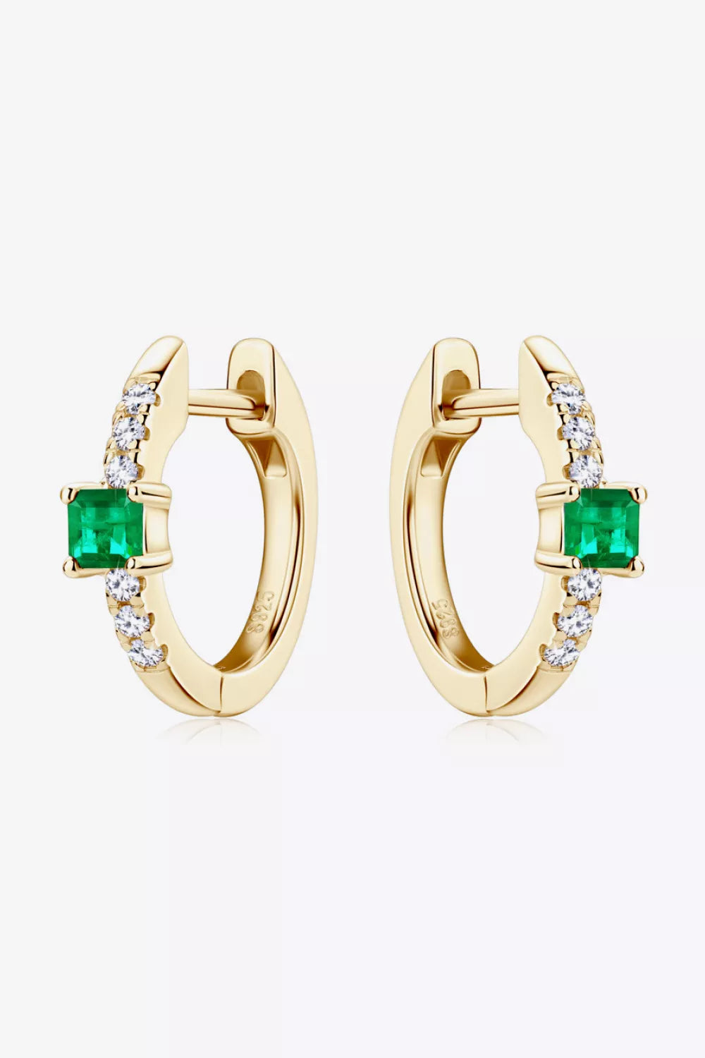 Lab-Grown Emerald Earrings - alternate earring view
