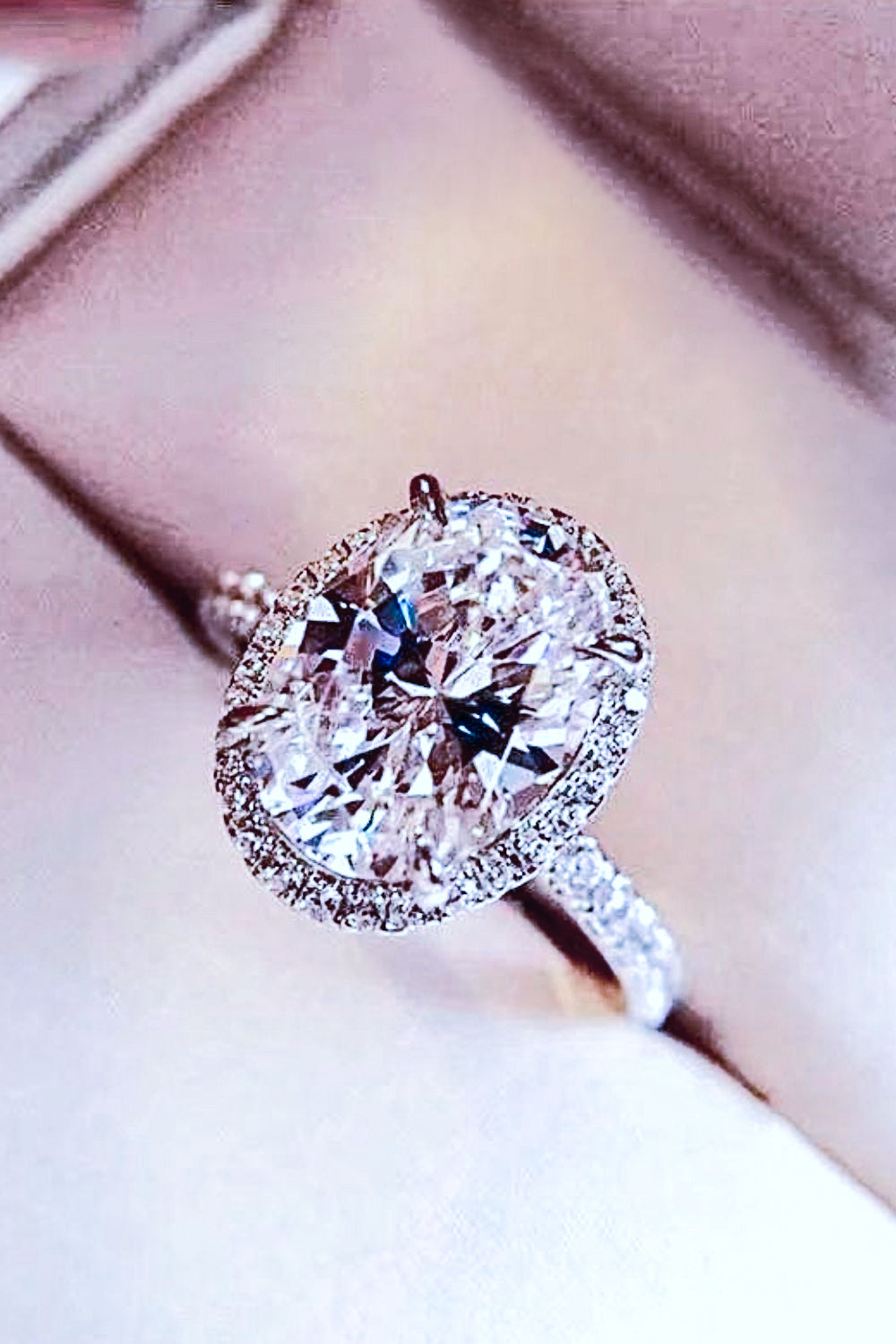 2 Carat Moissanite Platinum-Plated Ring in White - women's ring