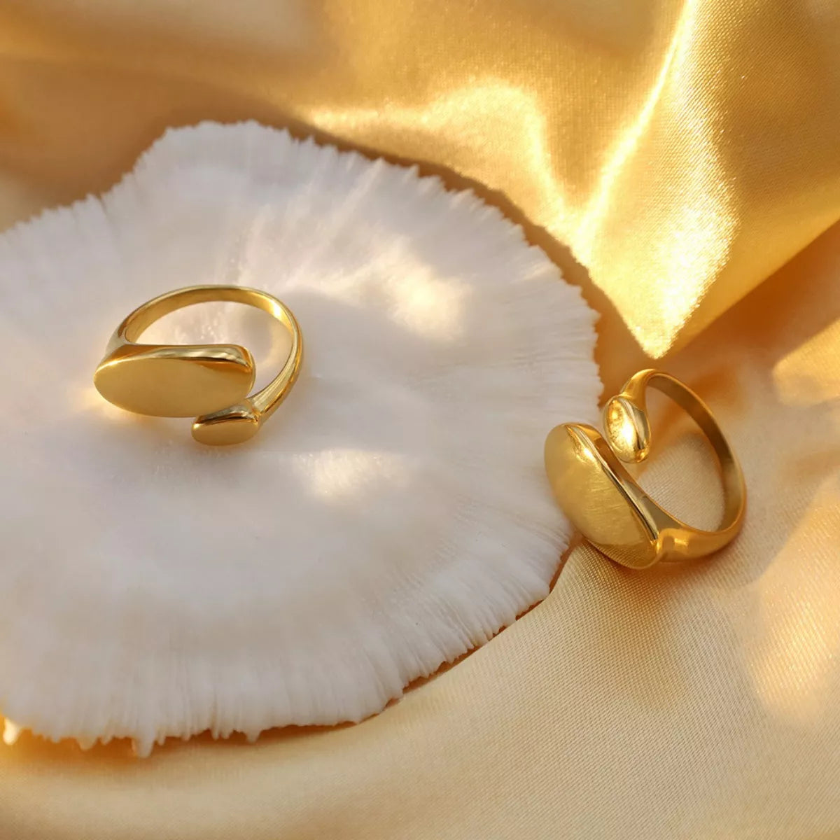 18K Gold-Plated Bypass Ring in Gold - women's ring