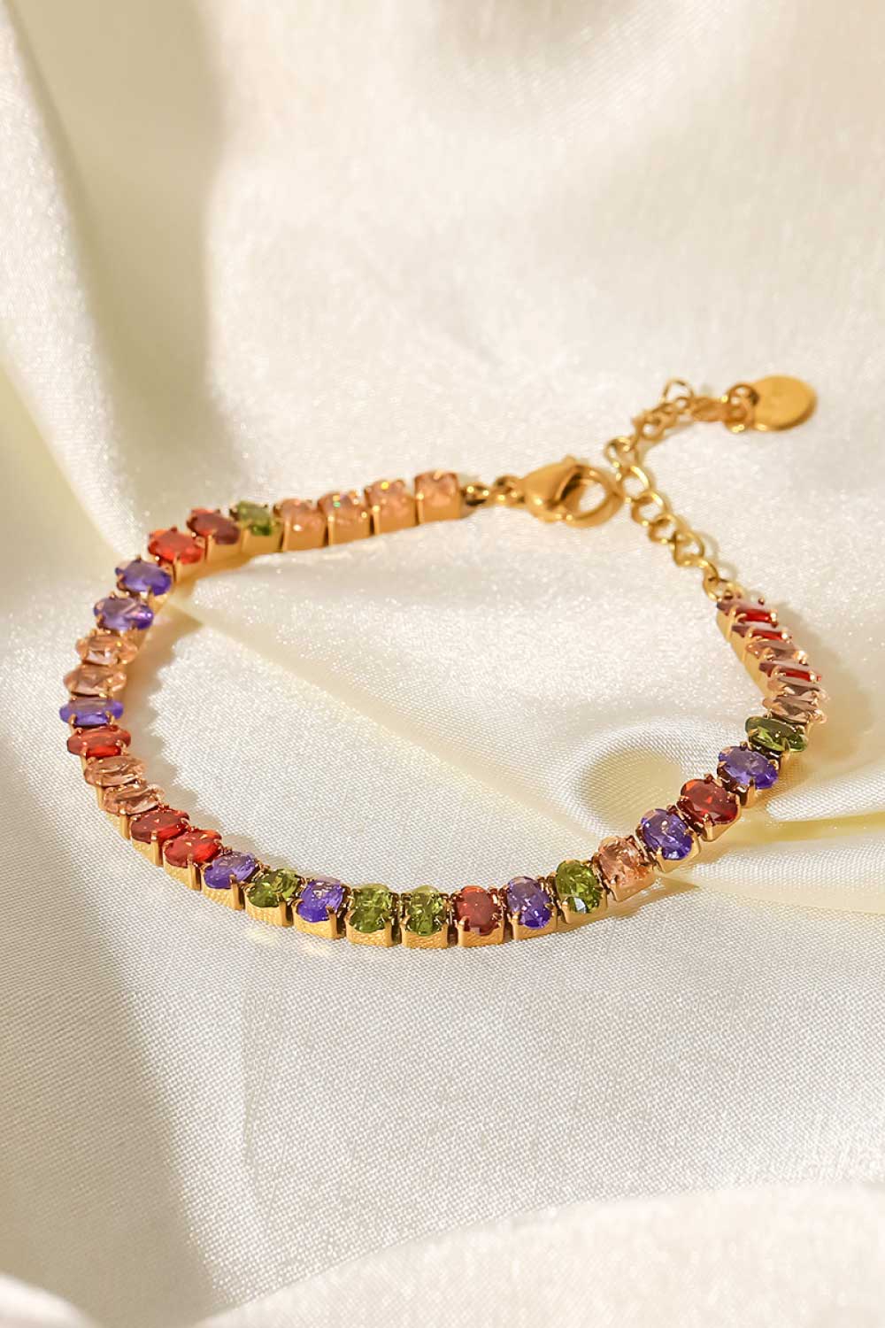 18K Gold-Plated Multicolored Zircon Bracelet - alternate jewelry view
