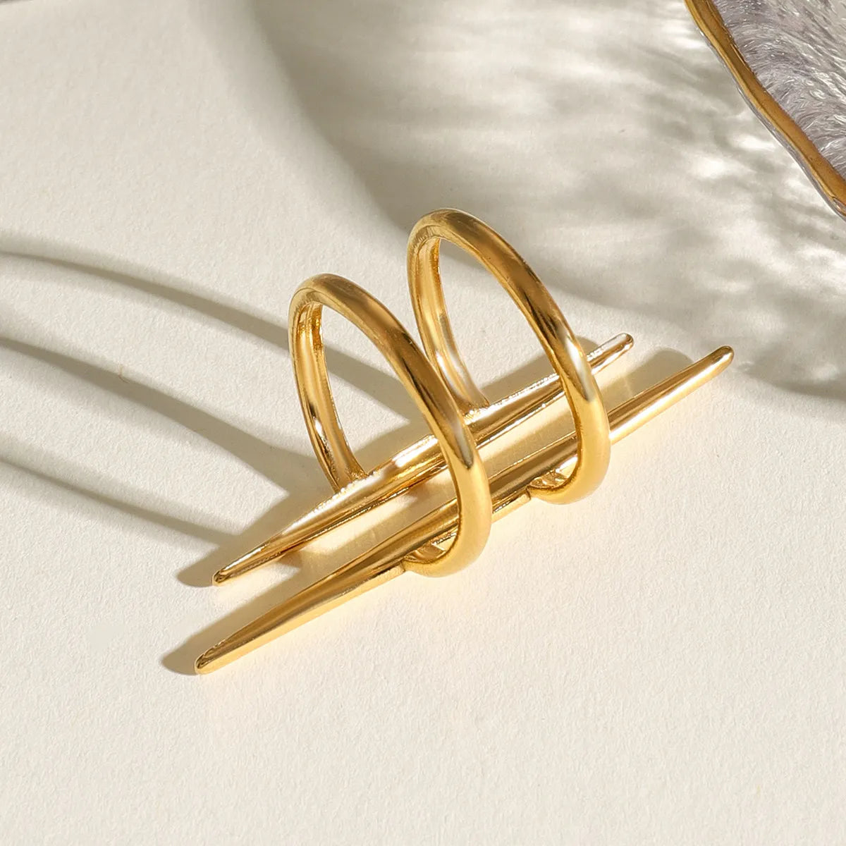 Stainless Steel Asymmetrical Ring - alternate ring view