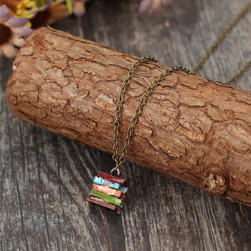 Alloy Books Pendant Necklace - alternate necklace view