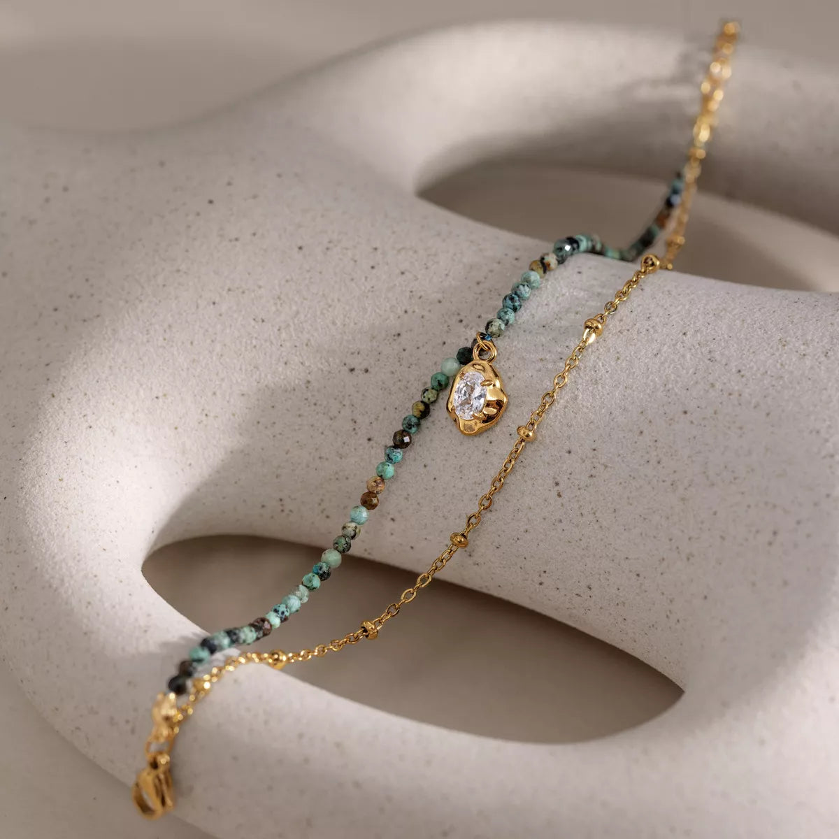 Double Layered Beaded Charm Bracelet - alternate jewelry view