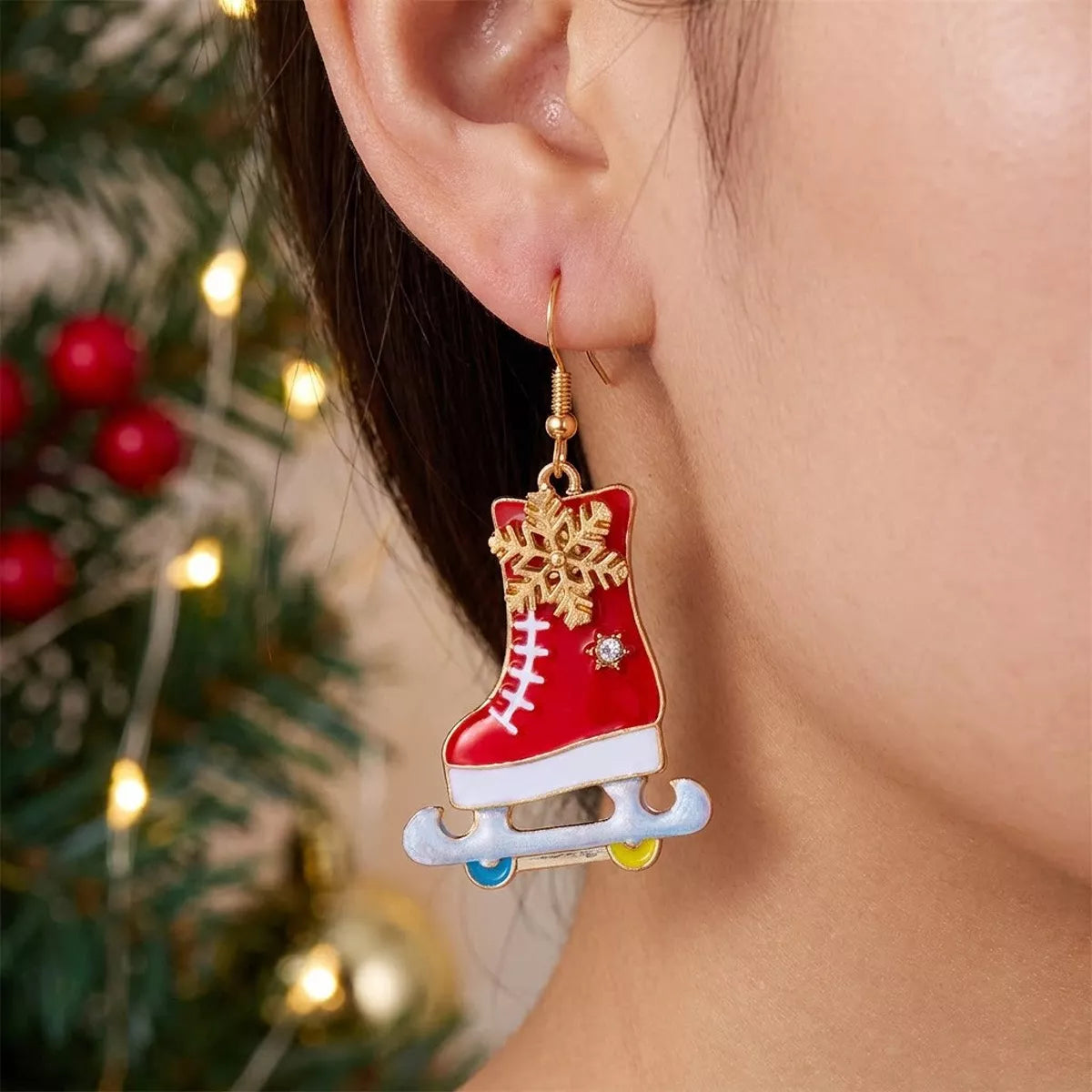 Christmas Rhinestone Earrings in Style B - women's earrings