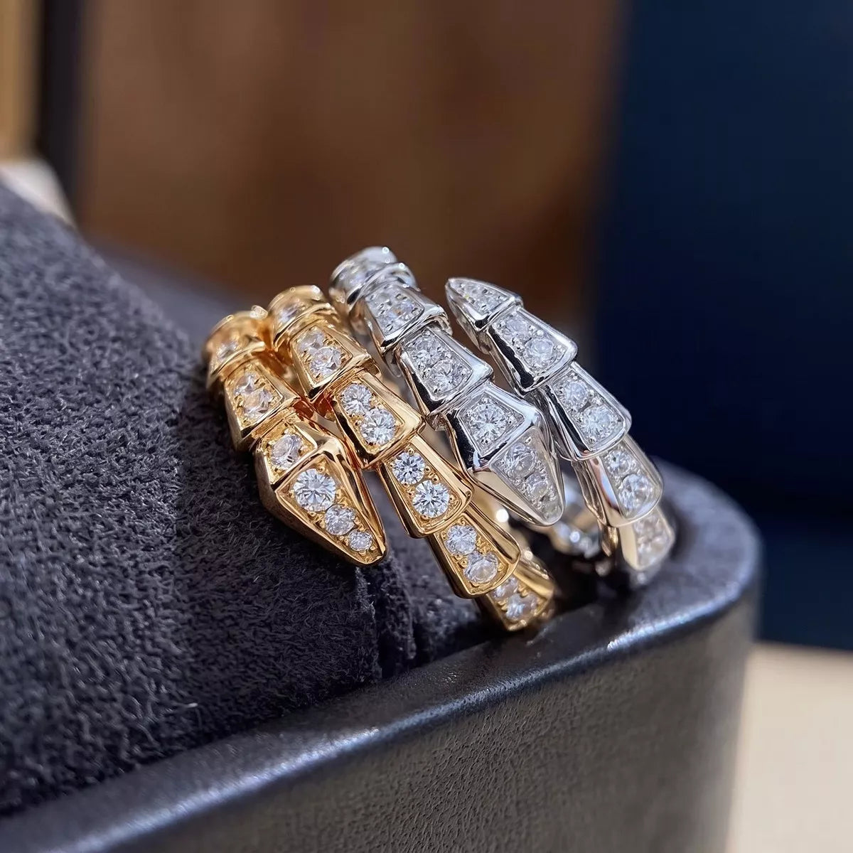 Alloy Zircon Bypass Ring in Gold - women's ring