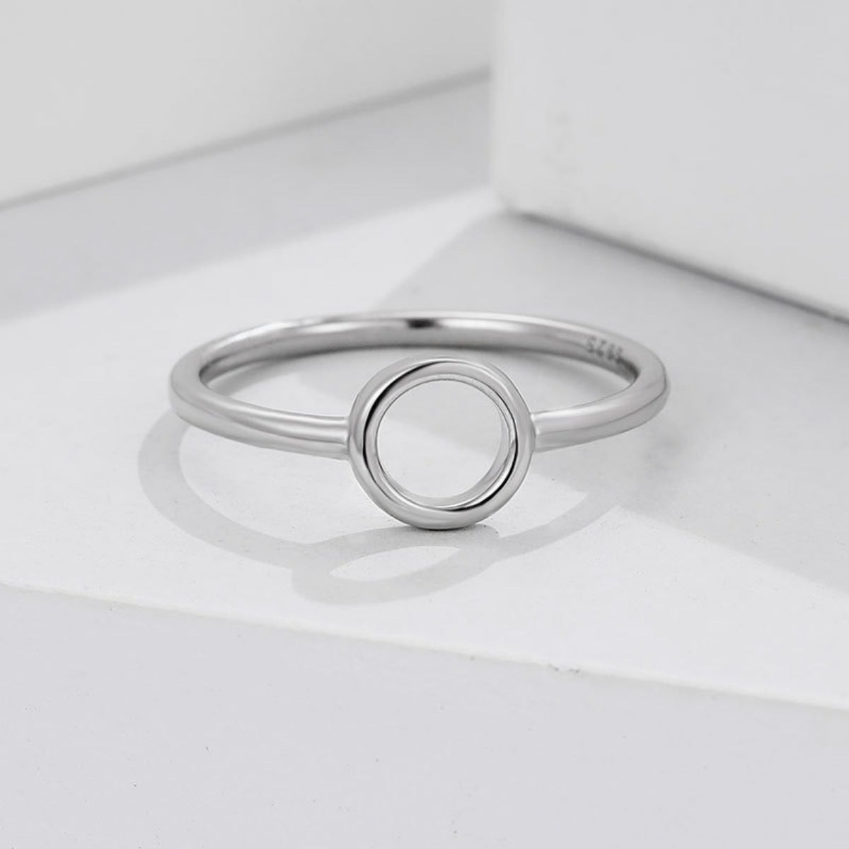 Sterling Silver Circle Ring - alternate ring view