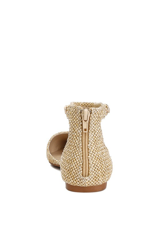 Raffia Chain Flat Sandals