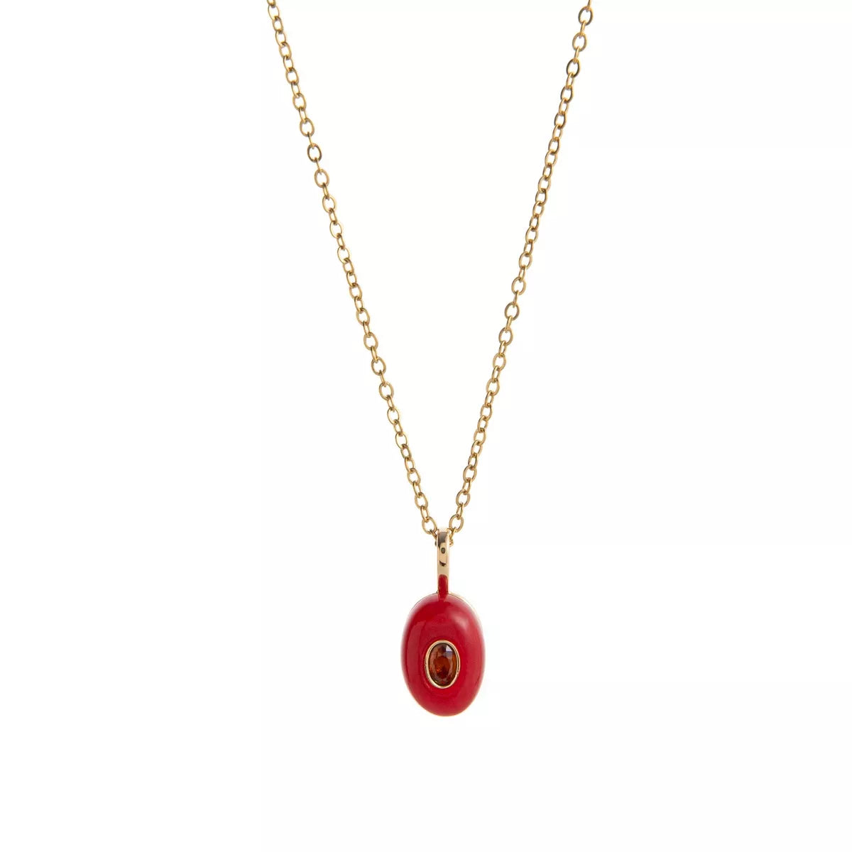 Natural Stone Pendant Necklace - alternate necklace view