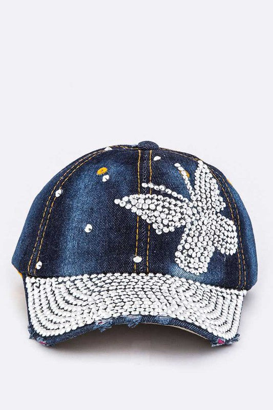 Crystal Butterfly Cap