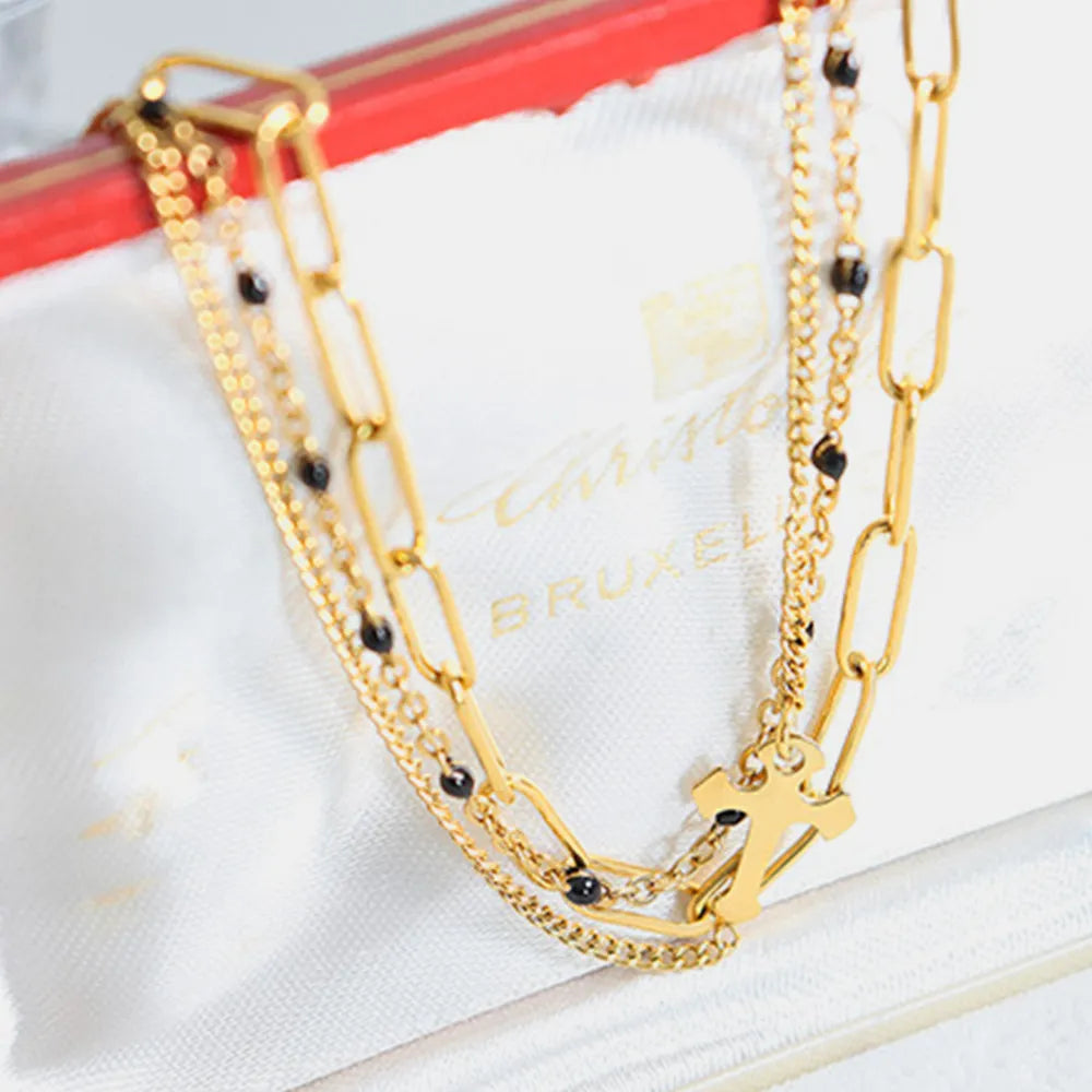 Titanium Steel Three-Layered Bracelet in Silver - women's layered bracelet