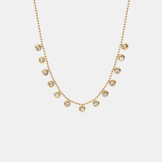 Zircon 18K Gold-Plated Necklace in Gold - women's necklace