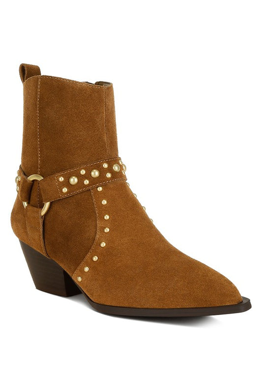 Studded Suede Ankle Boots