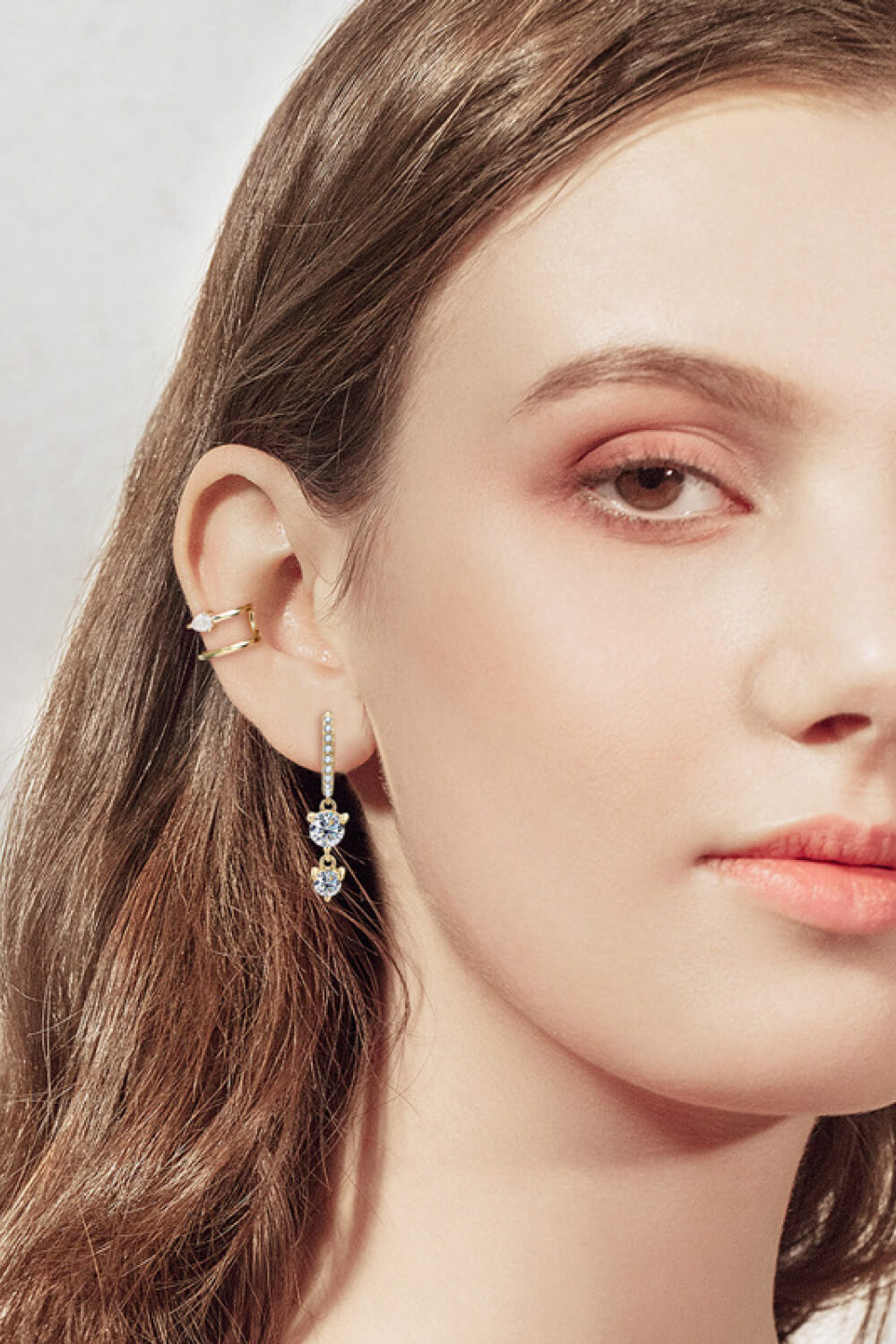 Adored Be The One Moissanite Drop Earrings in Silver - women's drop earrings