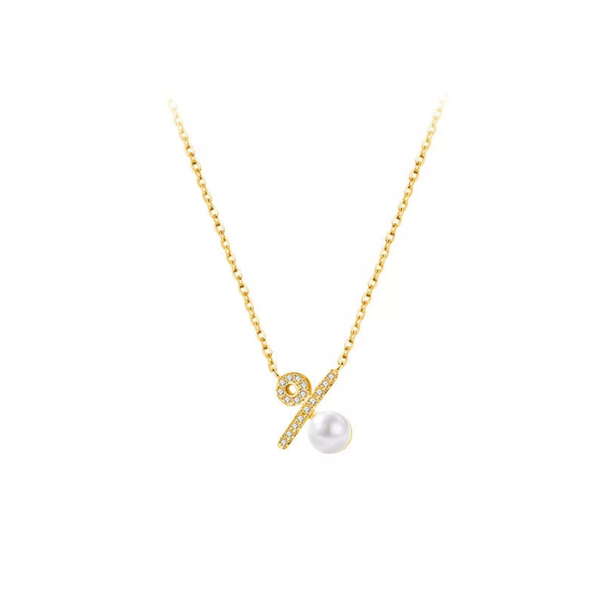 Pearl Percentage Pendant Necklace - alternate necklace view