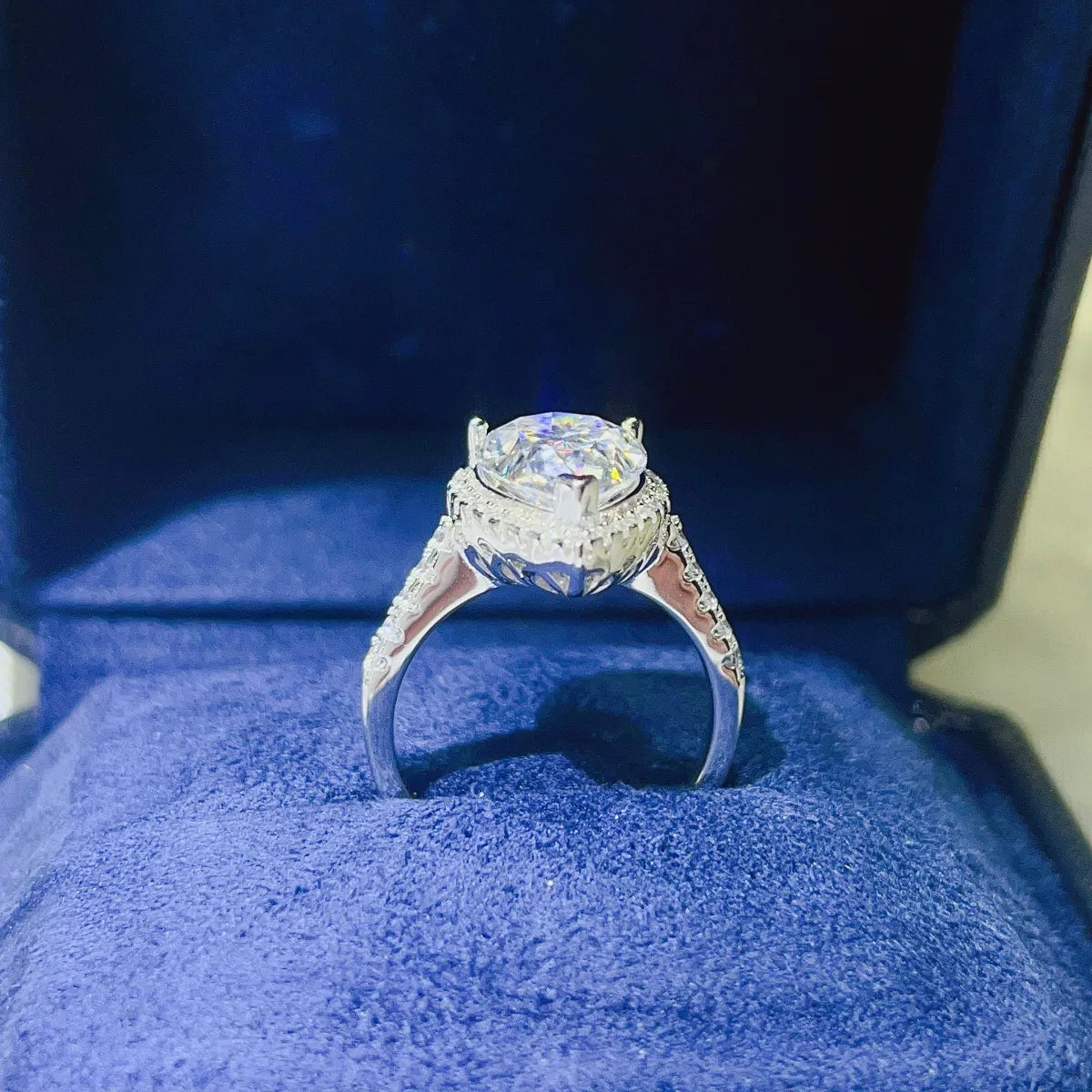2 Carat Moissanite Sterling Silver Ring in White - women's ring