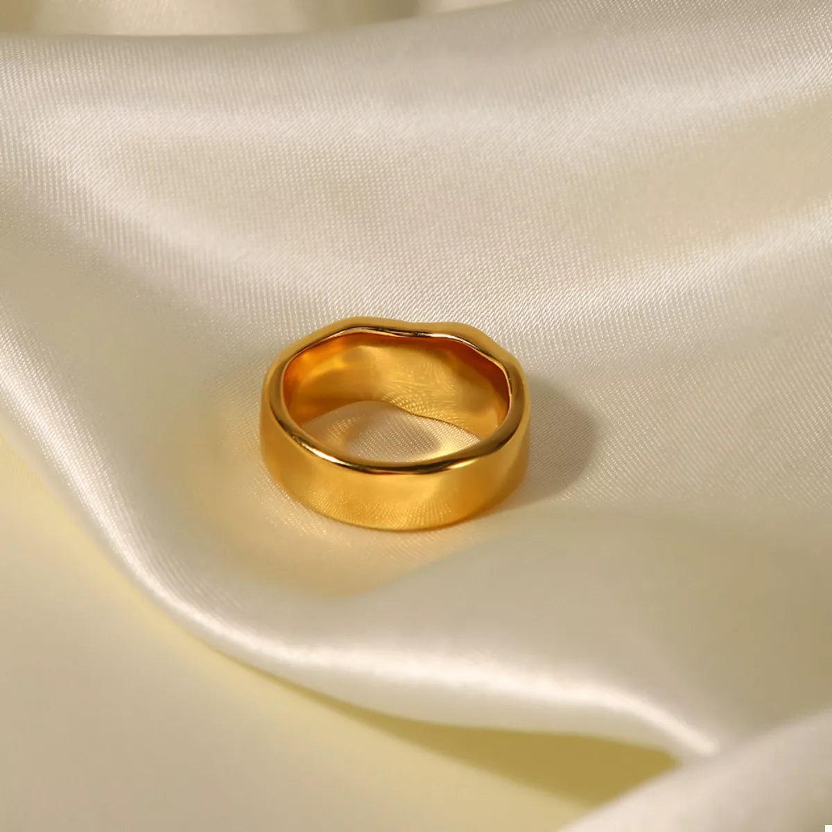 18K Gold-Plated Pearl Ring in Gold - women's ring