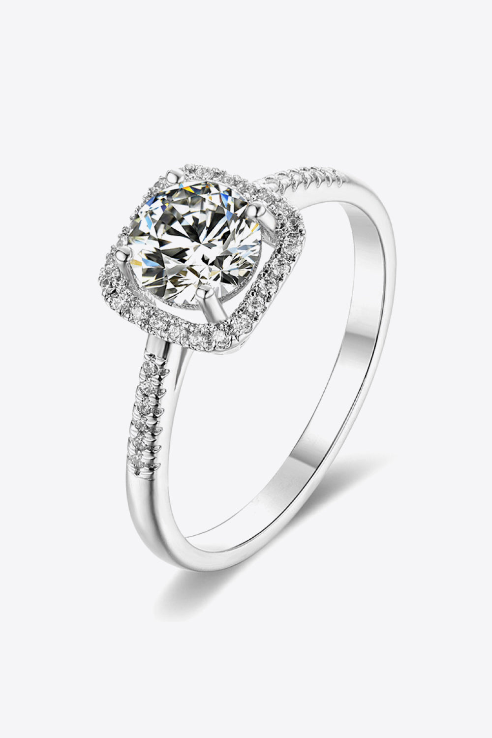 1 Carat Moissanite Zircon Ring in Silver - women's ring