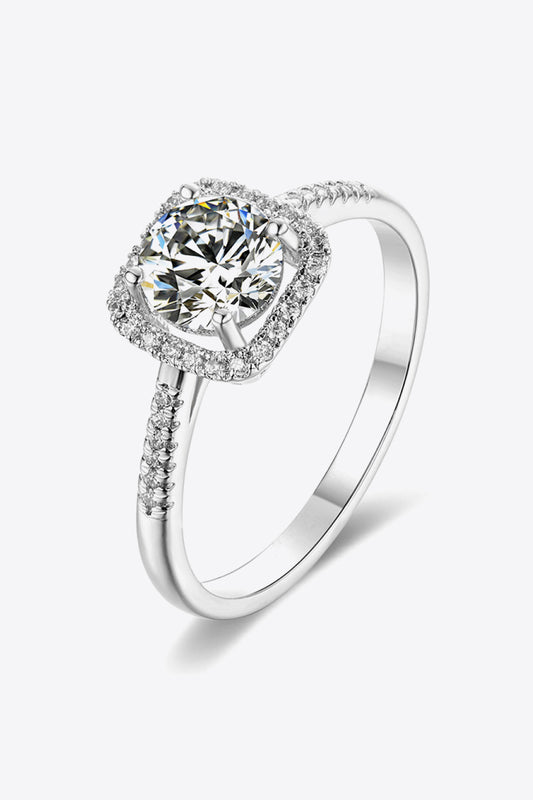 1 Carat Moissanite Zircon Ring in Silver - women's ring