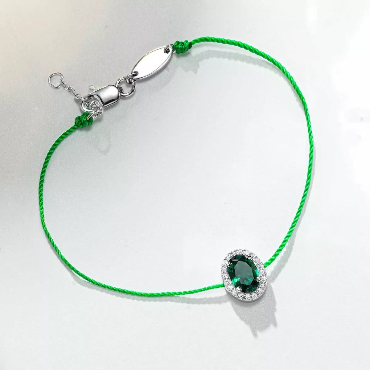 Oval Zircon Adjustable Bracelet in Red - women's bracelet