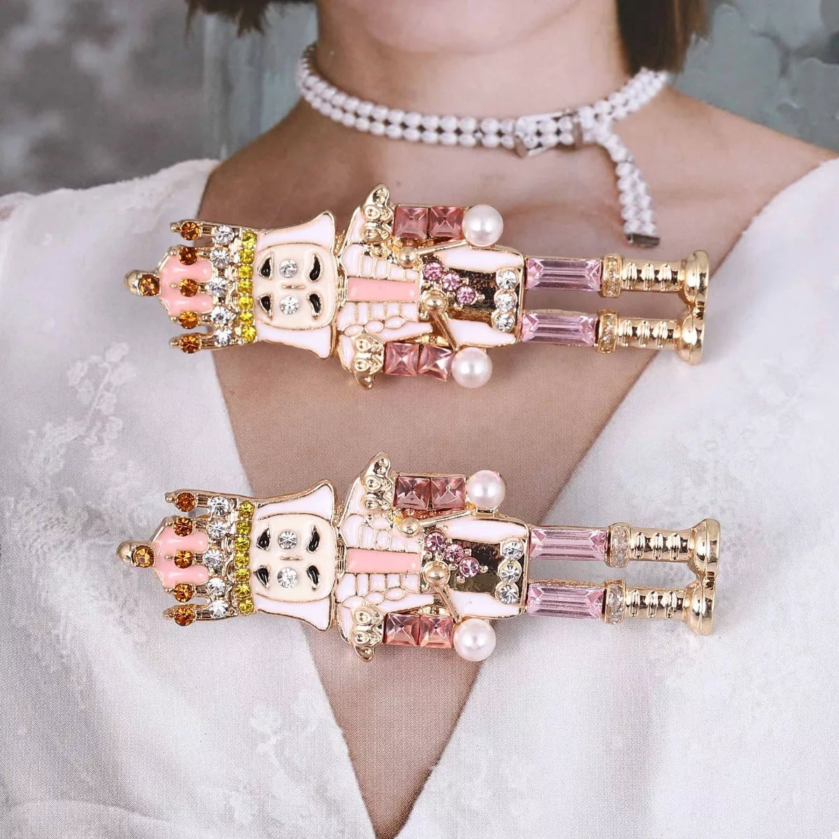 Christmas Nutcracker Earrings in Red - women's earrings