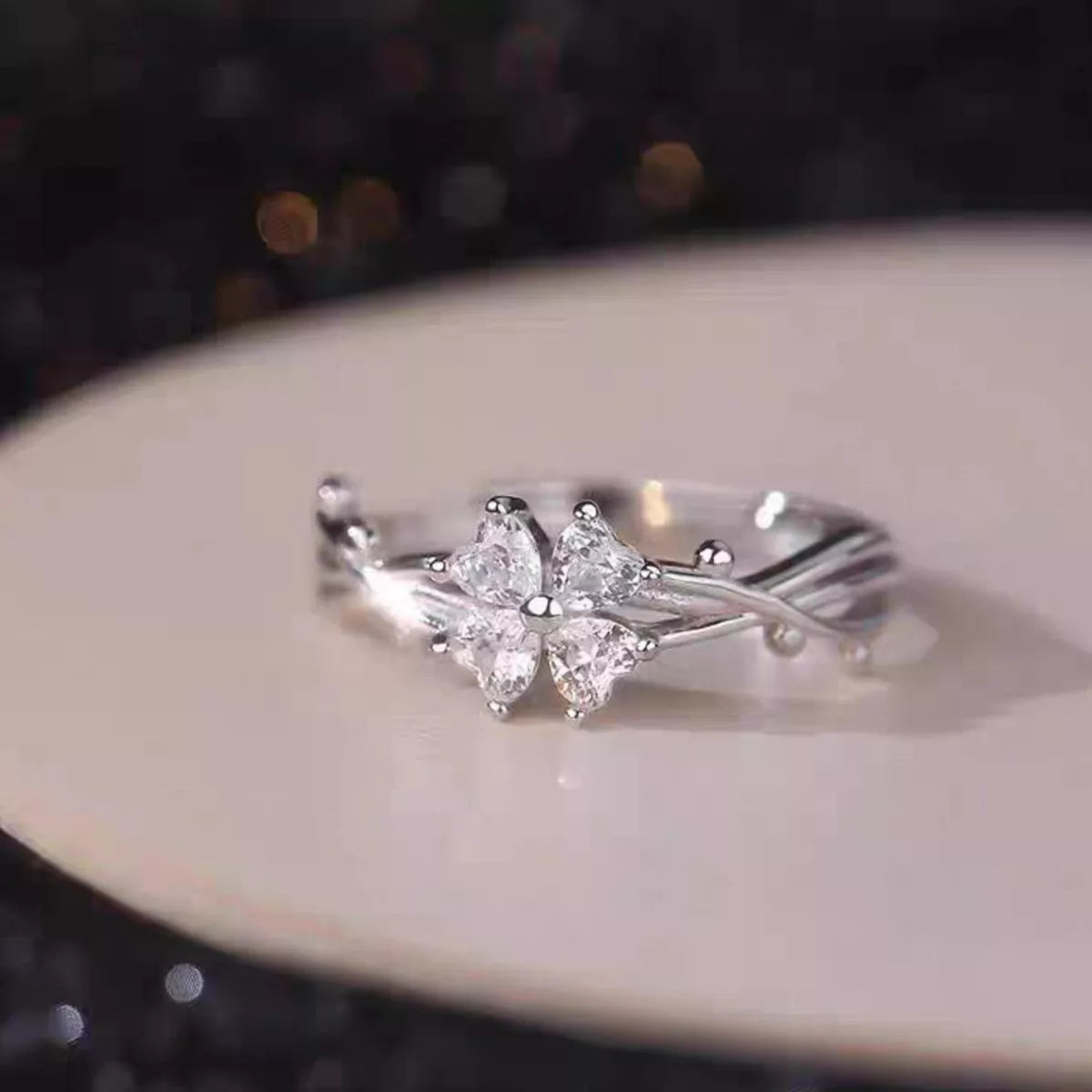 Zircon Sterling Silver Ring - alternate ring view