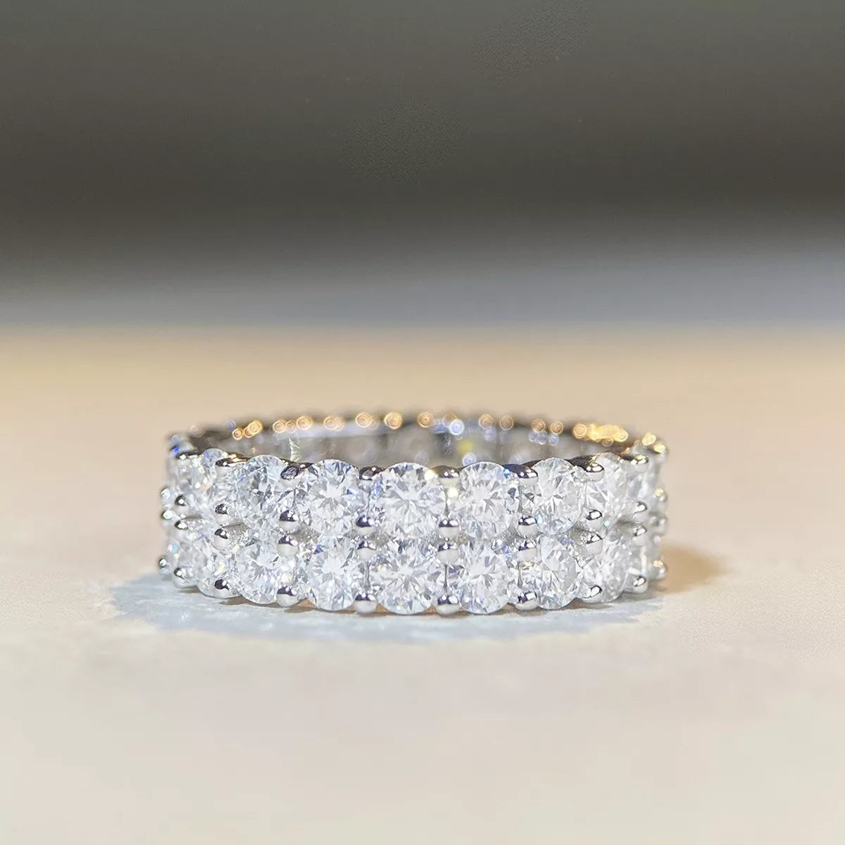Sterling Silver Moissanite Ring in Silver - women's ring