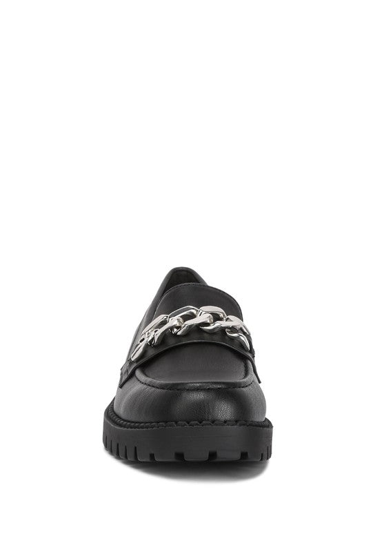 Faux Leather Chunky Loafers