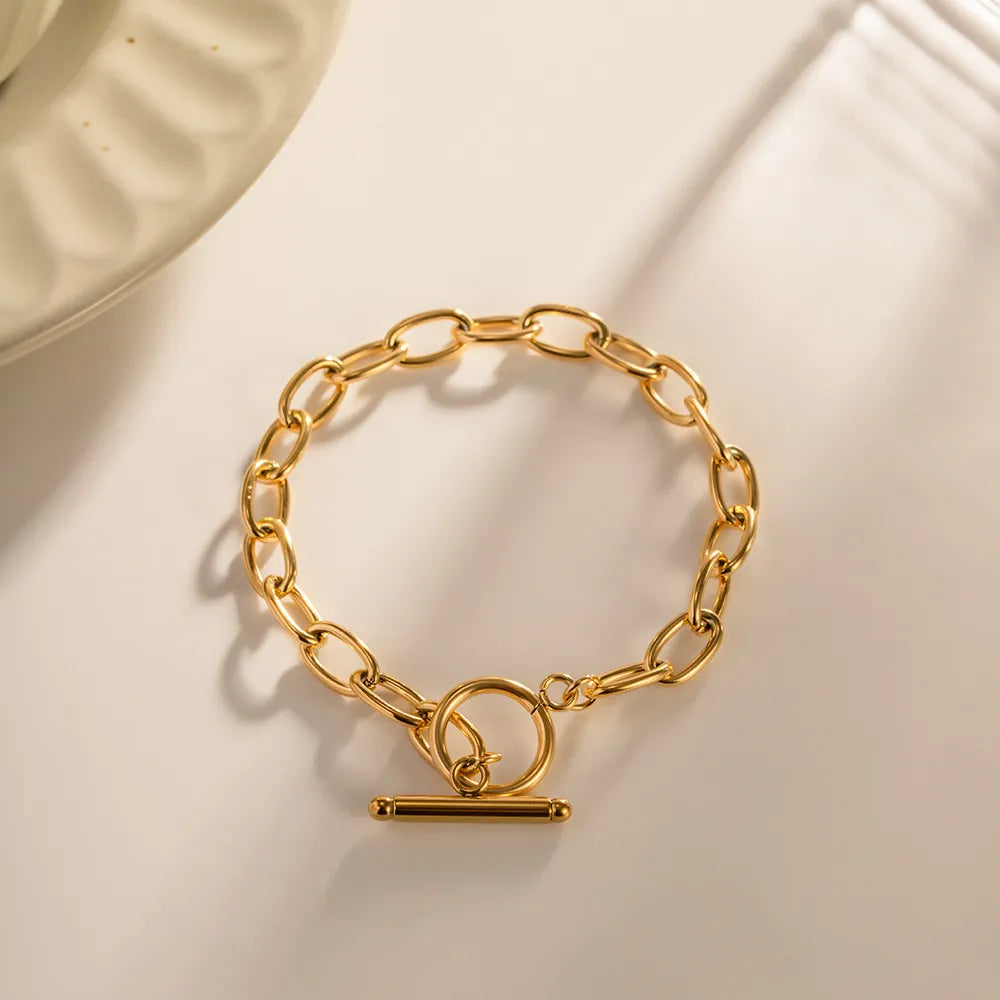 18K Gold-Plated Stainless Steel Toggle Chain Bracelet - alternate jewelry view