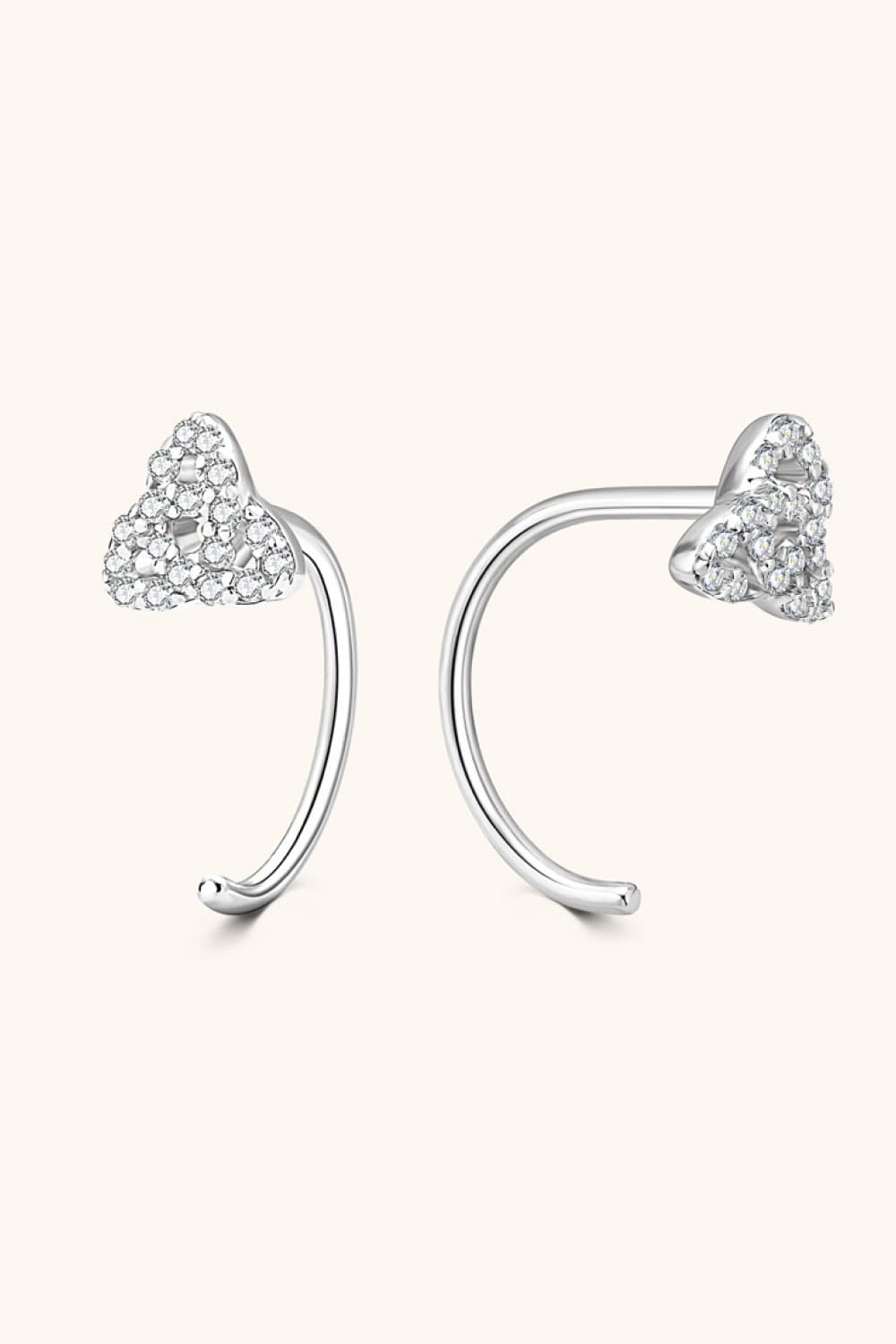 Moissanite Sterling Silver Earrings - alternate earring view