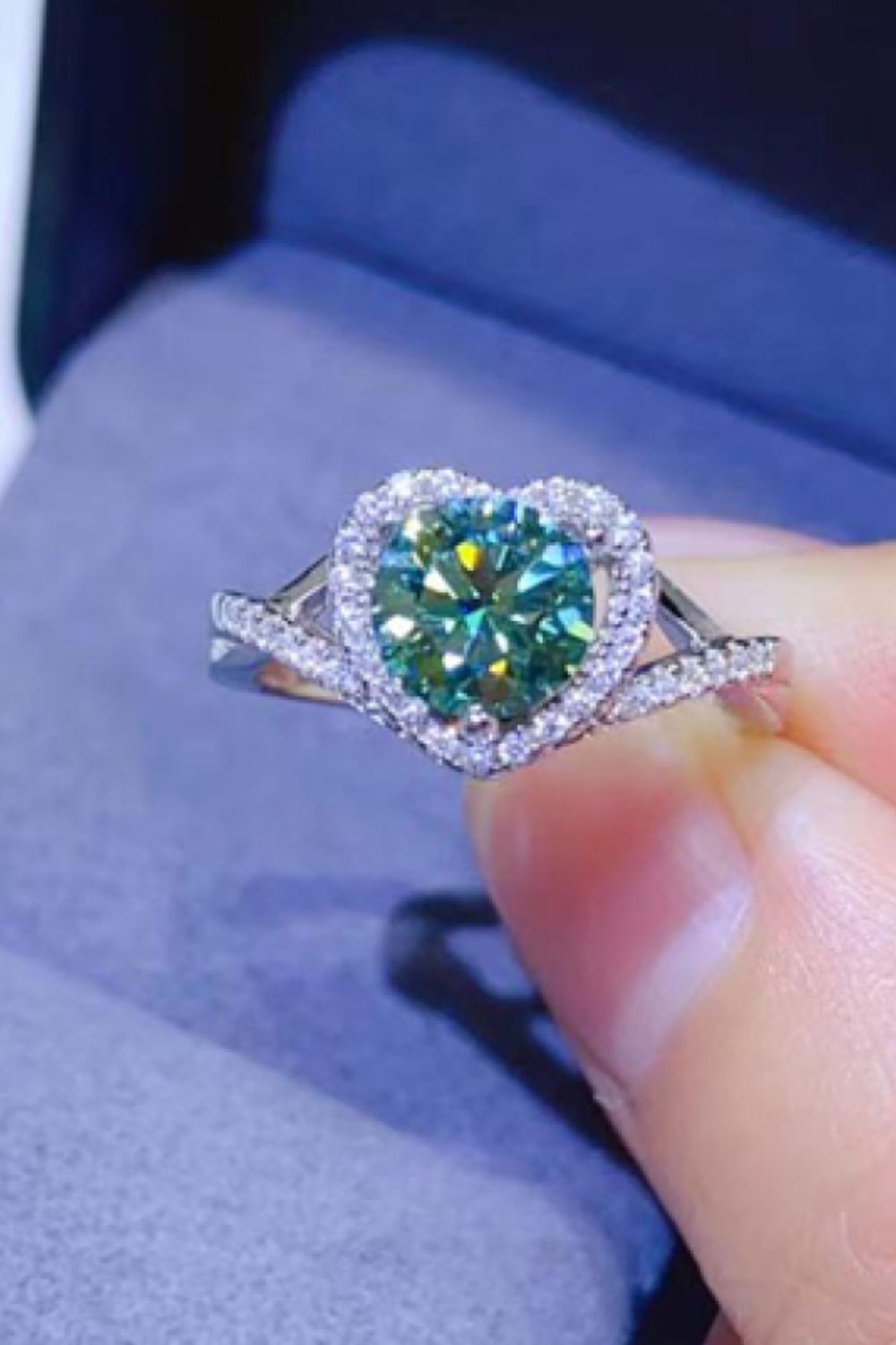 Adored 1 Carat Moissanite Sterling Silver Heart Ring in Yellow - women's ring