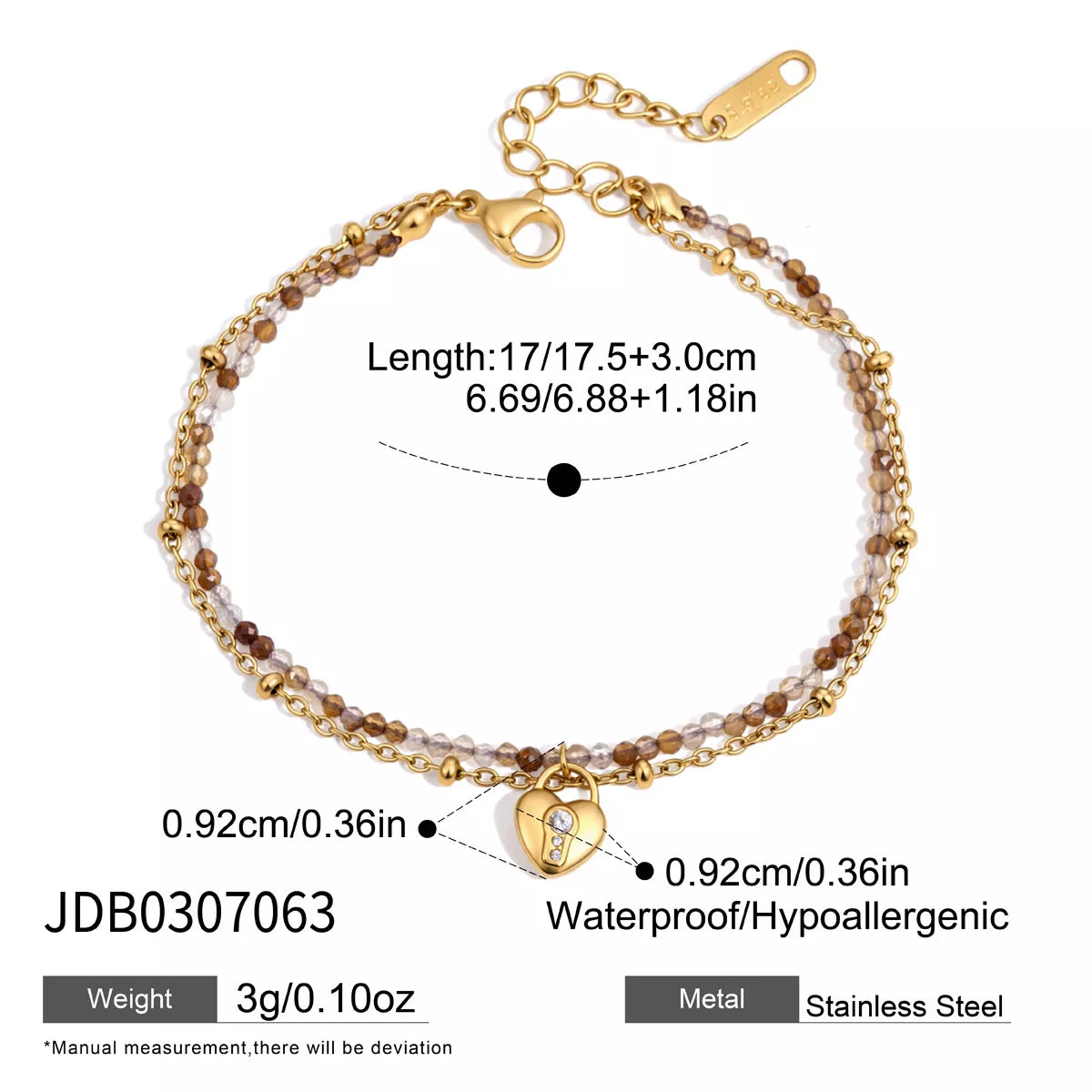 Double Layered Beaded Charm Bracelet - alternate jewelry view