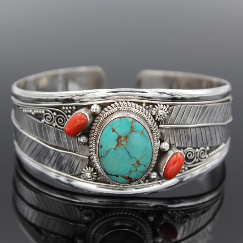 Turquoise Open Bracelet in Style B - women's bracelet