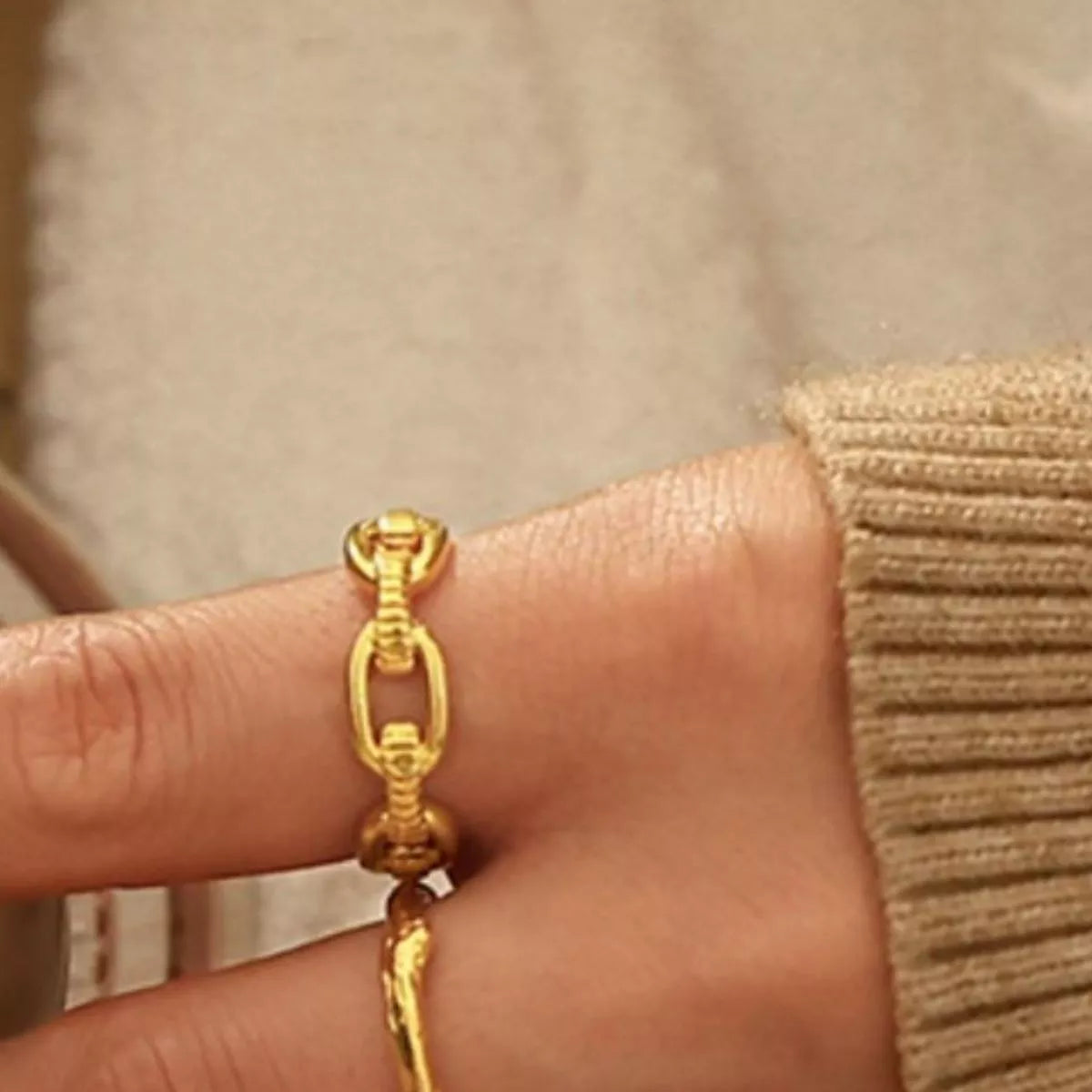 18K Gold-Plated Open Ring - alternate ring view