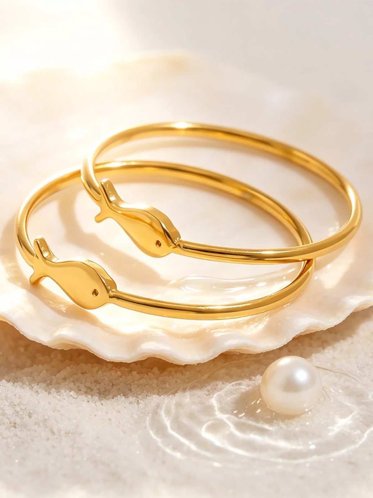 18K Gold-Plated Stainless Steel Fish Ring - alternate ring view