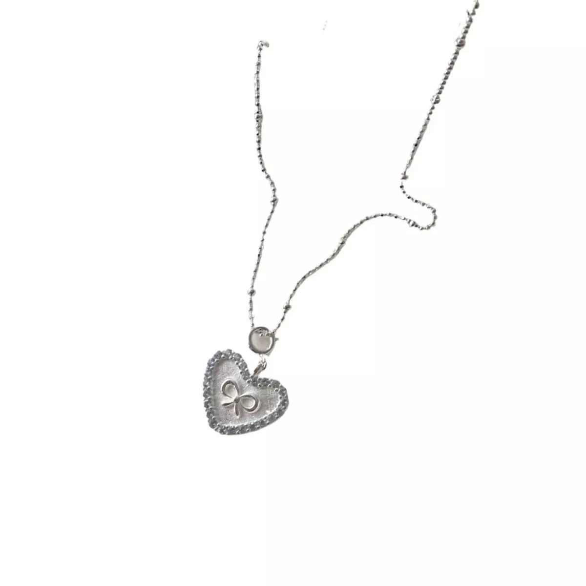 Sterling Silver Heart Necklace - alternate necklace view