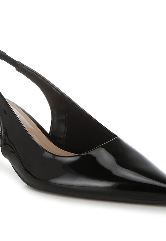 Kitten Heel Slingback Sandals