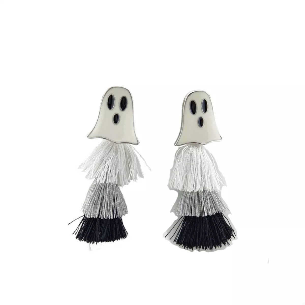 Halloween Ghost and Pumpkin Dangle Earrings - alternate earring view