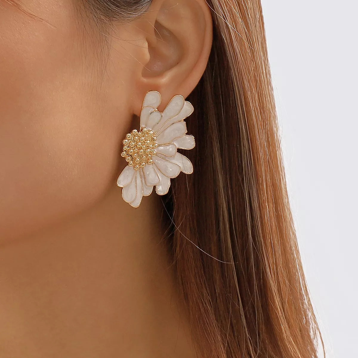 Flower Stud Earrings - alternate earring view