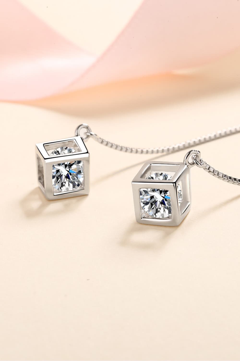 2 Carat Moissanite Sterling Silver Threader Earrings - alternate earring view